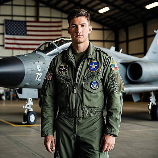 Young Air Force Pilot in Flight Suit