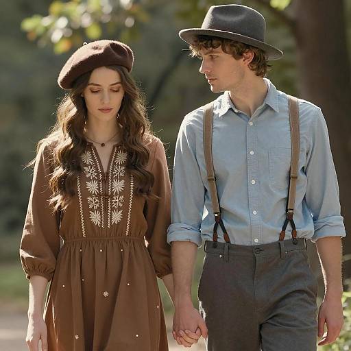 Couple in Nature Holding Hands