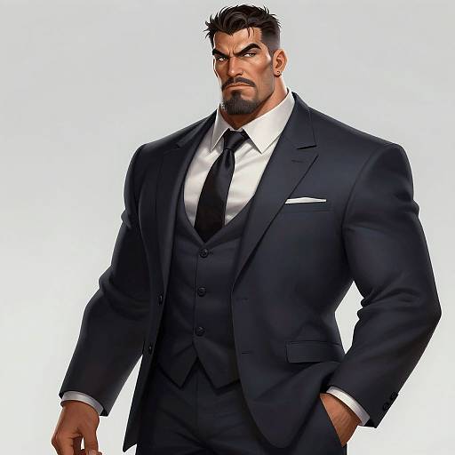 Elegant Muscular Businessman Concept Art