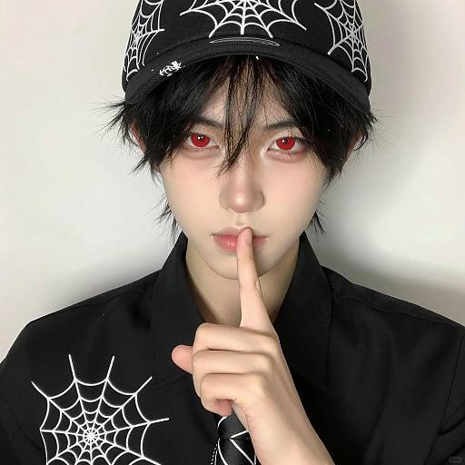 Mysterious Youth in Patterned Attire