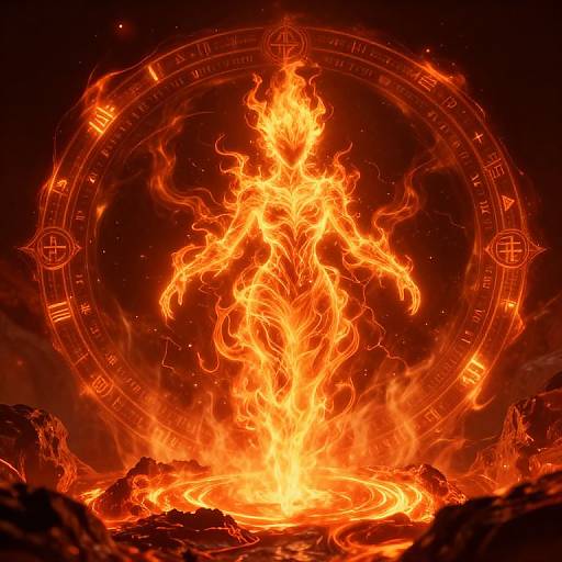 Ethereal Fire Spirit Above Magma