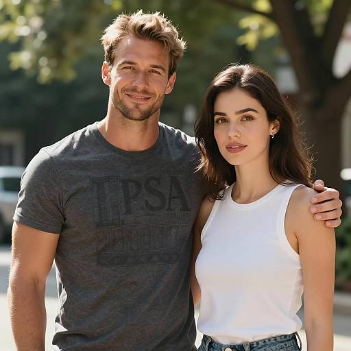 Joyful Couple Outdoors in Nature