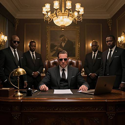 Mafia Boss Dramatic Office Scene