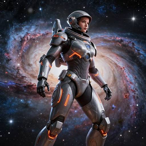 Space Armor Female Soldier Portrait