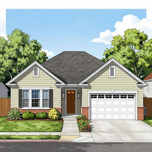 Cozy Charming Coastal Home Illustration