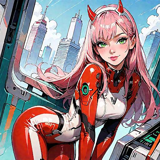 Zero Two Pilot Suit City Pose