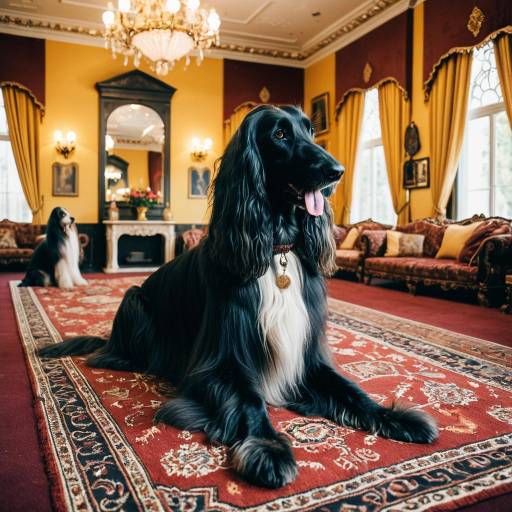 Regal Afghan Hound in Luxurious Interior