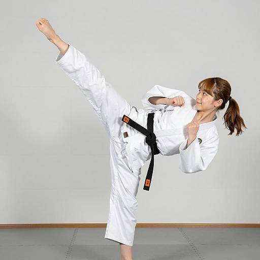 Dynamic Judo Kick by Japanese Girl