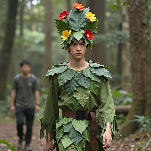 Photorealistic Electric Forest Costume Scene