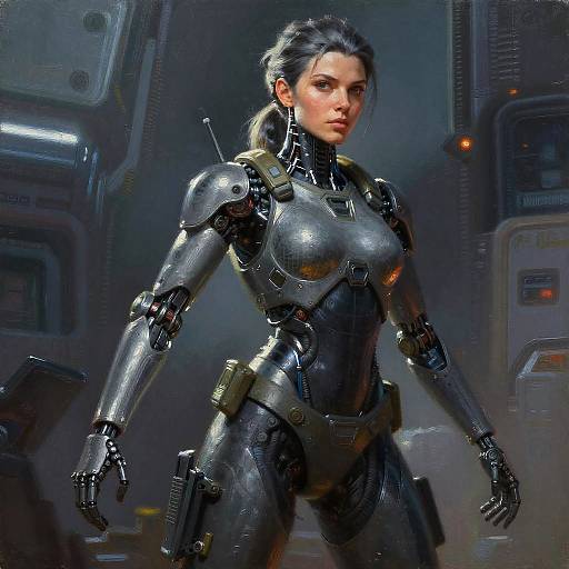 Cinematic Synth Operative Oil Painting