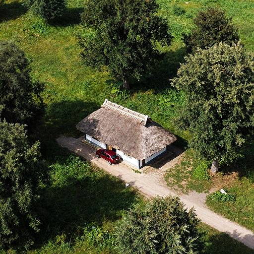 Charming Countryside Cottage in Aerial View