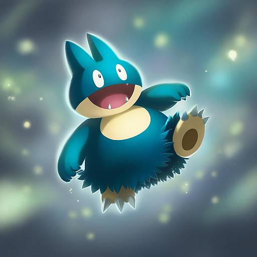 Illustration of Munchlax, pokemon in the style of Youko-shima