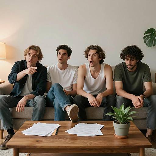 Casual Gathering in a Cozy Living Room