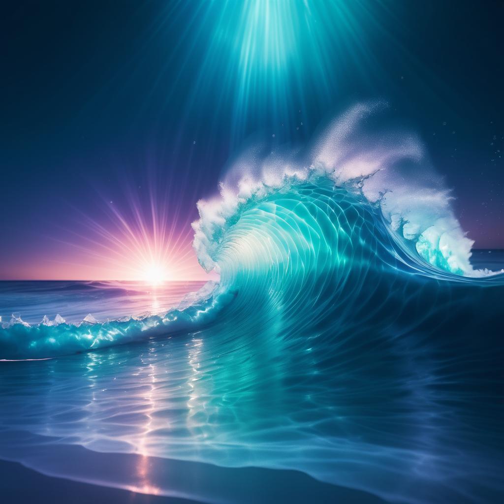 Cinematic Crystallized Ocean Wave Art