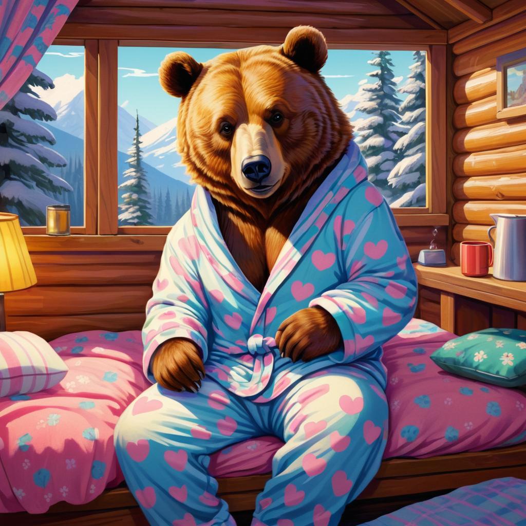 Cozy Bear in Pajamas Artwork