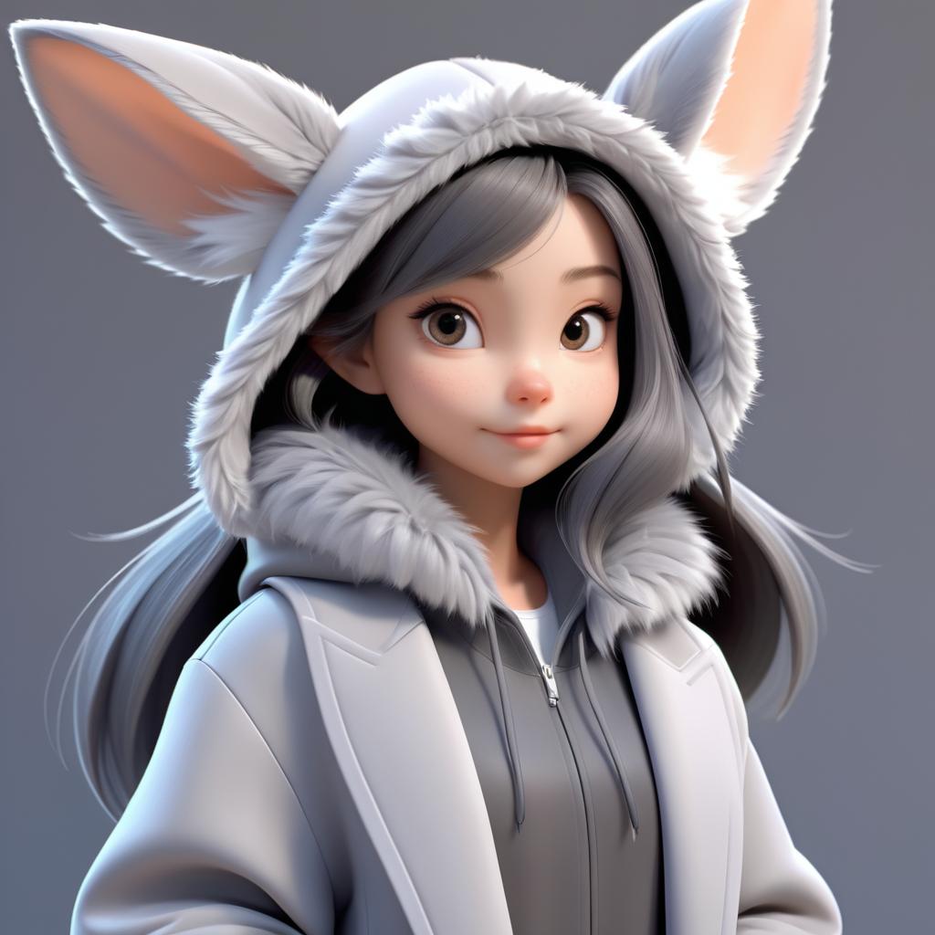 3D Animated Young Female Furry Rabbit