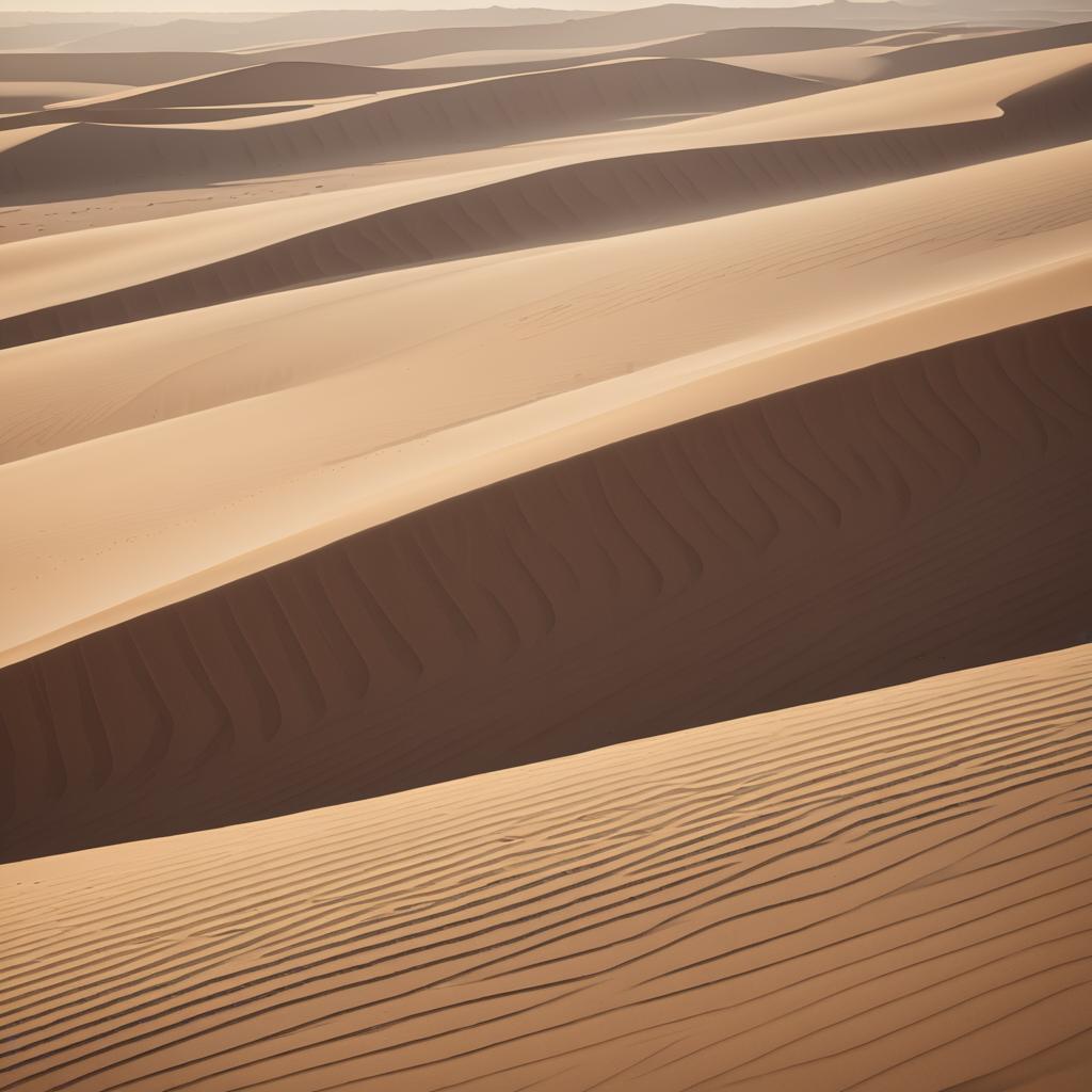 Stylized Arid Dunes in Hazy Light