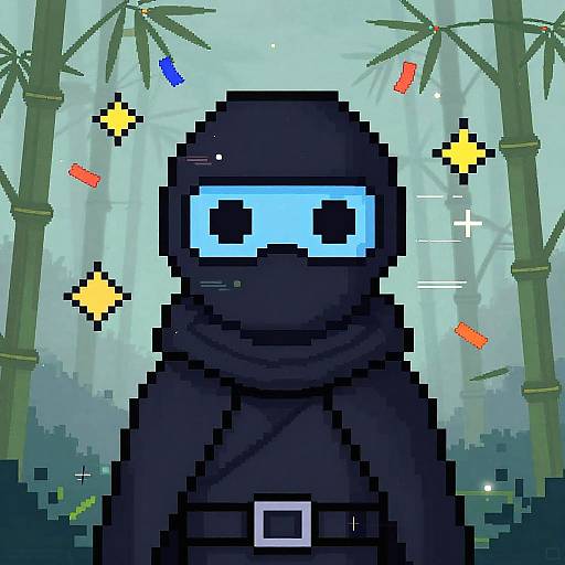 Pixel Art Ninja with Nostalgic Arcade Vibes