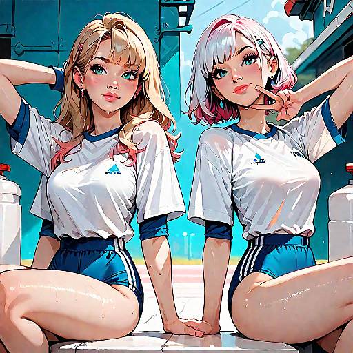Anime Style Girls in Gym Outfits