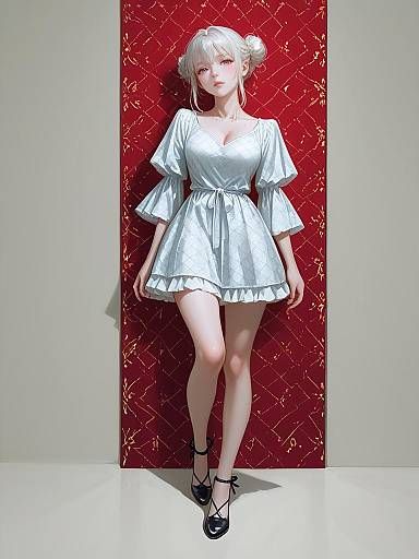 Casual Chic Woman in Speckled Dress