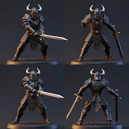 Dark Fantasy Warrior Miniatures Set