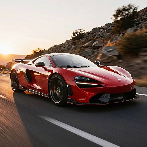 Futuristic Supersportwagen at Sunset
