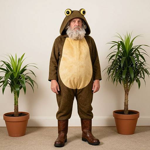 Elderly Man in Toad Costume