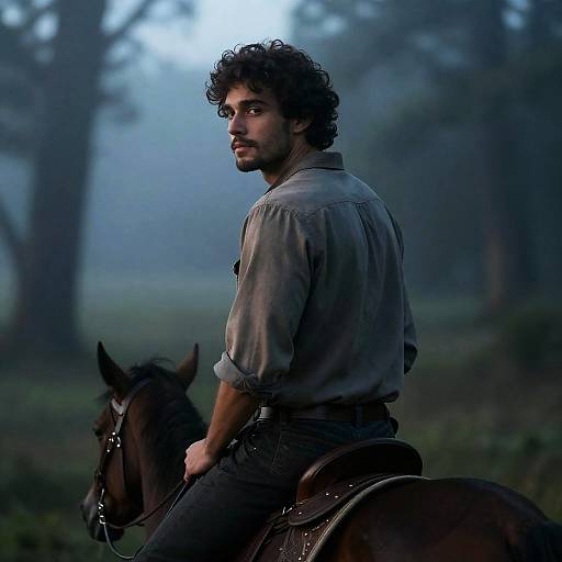 Cinematic Portrait in a Foggy Forest