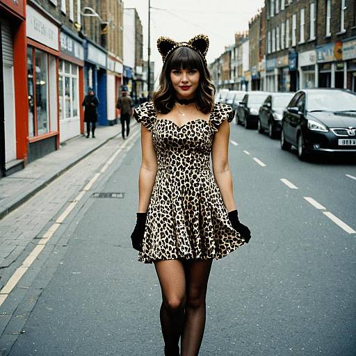 Woman in Leopard Print Costume