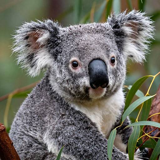 Close-Up of Wet Koala in Rain