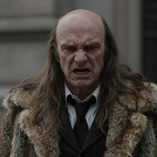 Dramatic Portrait of a Scowling Man