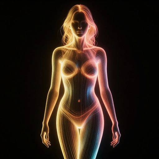 Abstract Luminous Silhouette of Woman