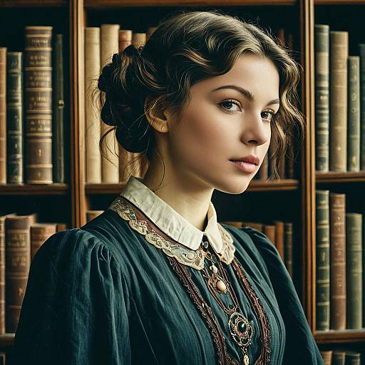 Art Nouveau Female Scholar Portrait