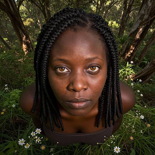 Enigmatic African Woman in Forest