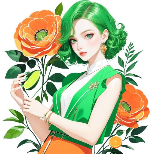 Chic Fashionable Woman in Vibrant Style Chic Fashionable Woman in Vibrant Style