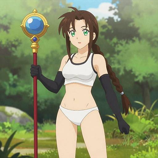 Aerith in Mystical Morning Garden