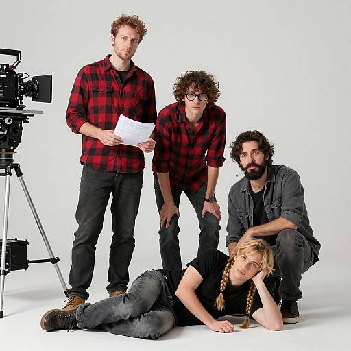 Filmmakers Collaborating on Set