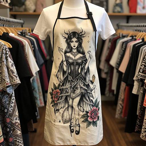 Vintage Gothic Tattoo Apron Design