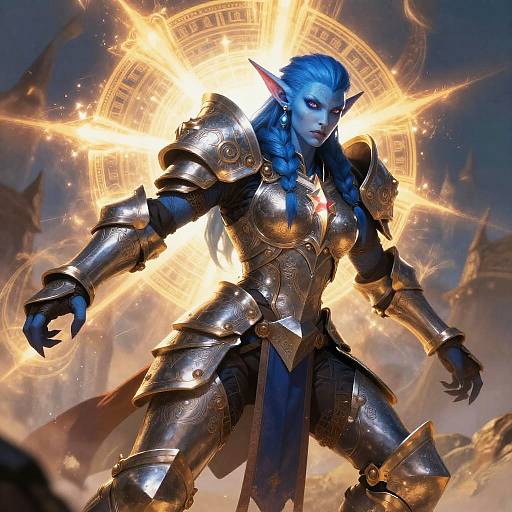 Draenei Paladin Charging Into Battle