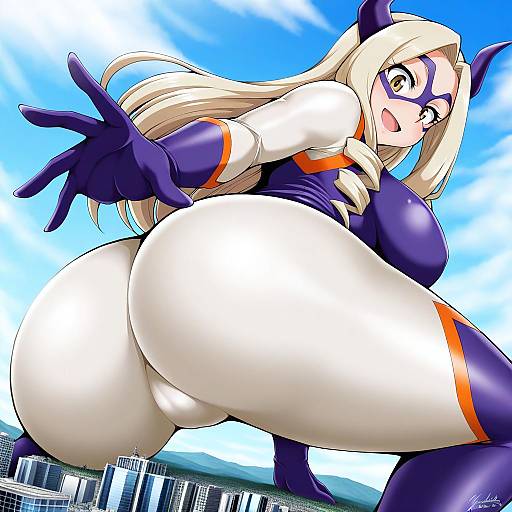 Illustration of Mount lady, boku no hero academia in the style of Yamato nadeshiko