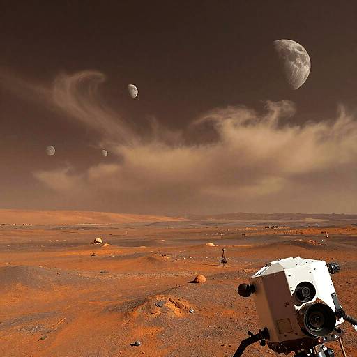 Mars Terrain Skyward Rover View