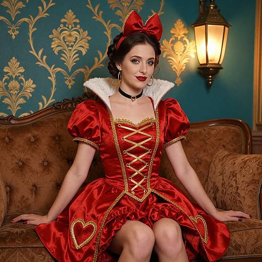 Vibrant Queen of Hearts Portrait