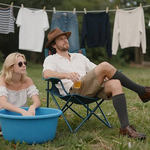 Relaxing Duo on a Sunny Day