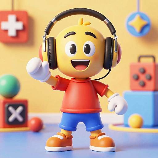 Colorful Cartoon Markiplier with Gaming