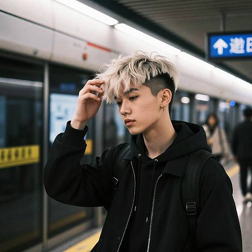 Neon Subway Teen with Asymmetrical Fringe