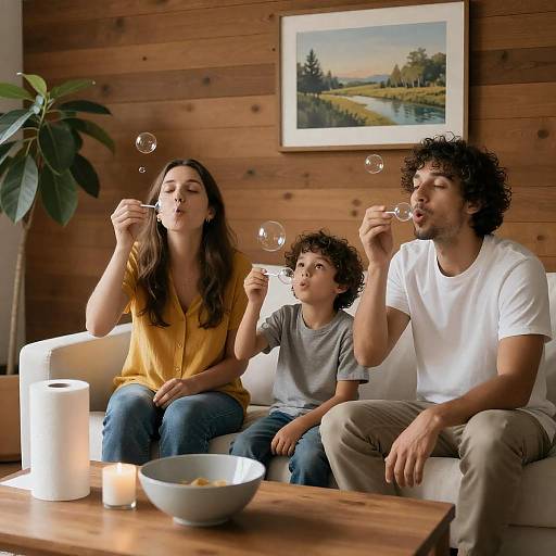 Joyful Family Moment in Cozy Room