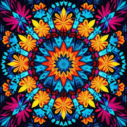 Vibrant Kaleidoscopic Abstract Digital Artwork Vibrant Kaleidoscopic Abstract Digital Artwork