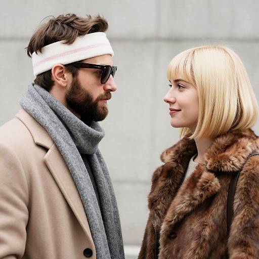 Profile Portrait of a Stylish Couple