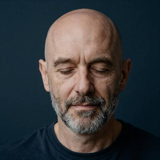 Serene Portrait of a Bald Elderly Man
