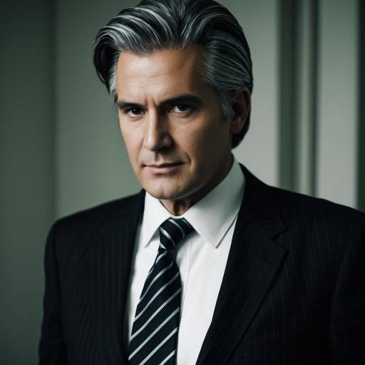 Mature Man in Vintage Dark Suit and Tie